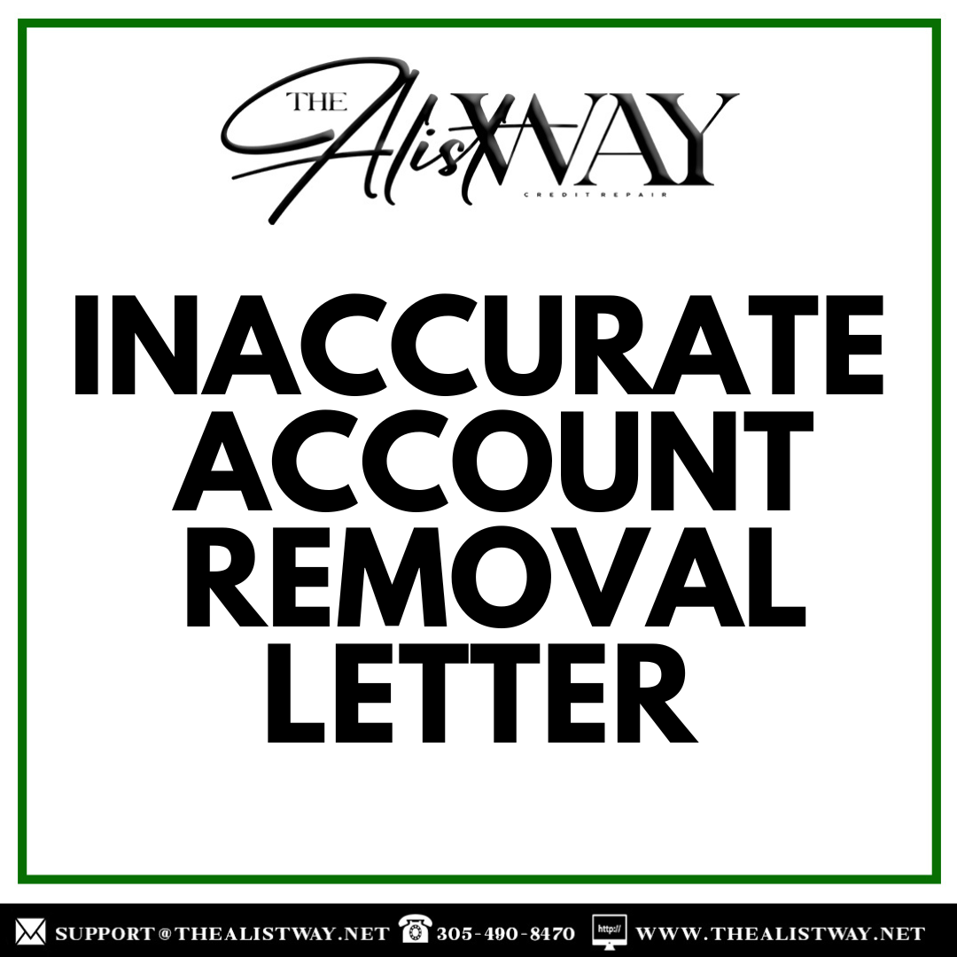 Inaccurate Accounts Removal Letter