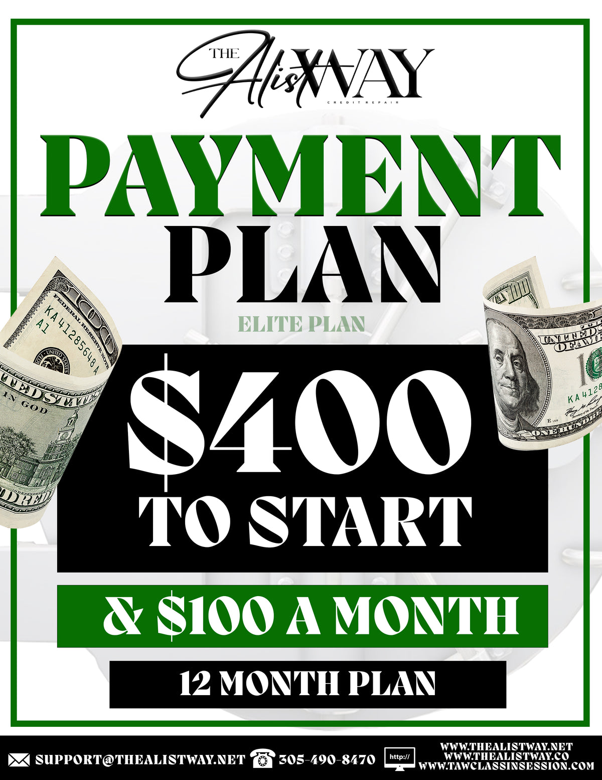 PAYMENT PLAN DEPOSIT- ELITE PLAN $400