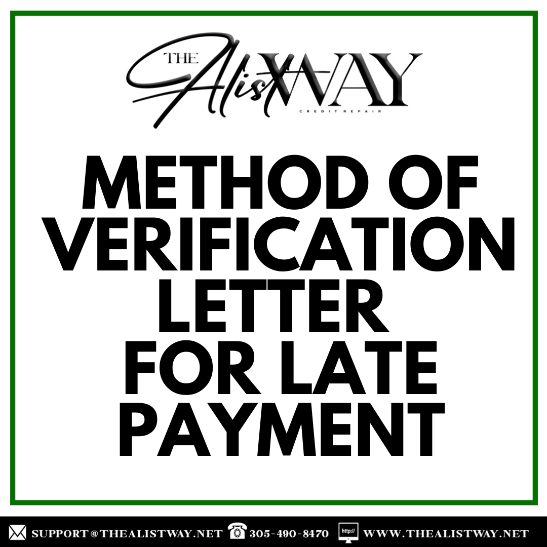 Method of Verification Letter for Late Payment